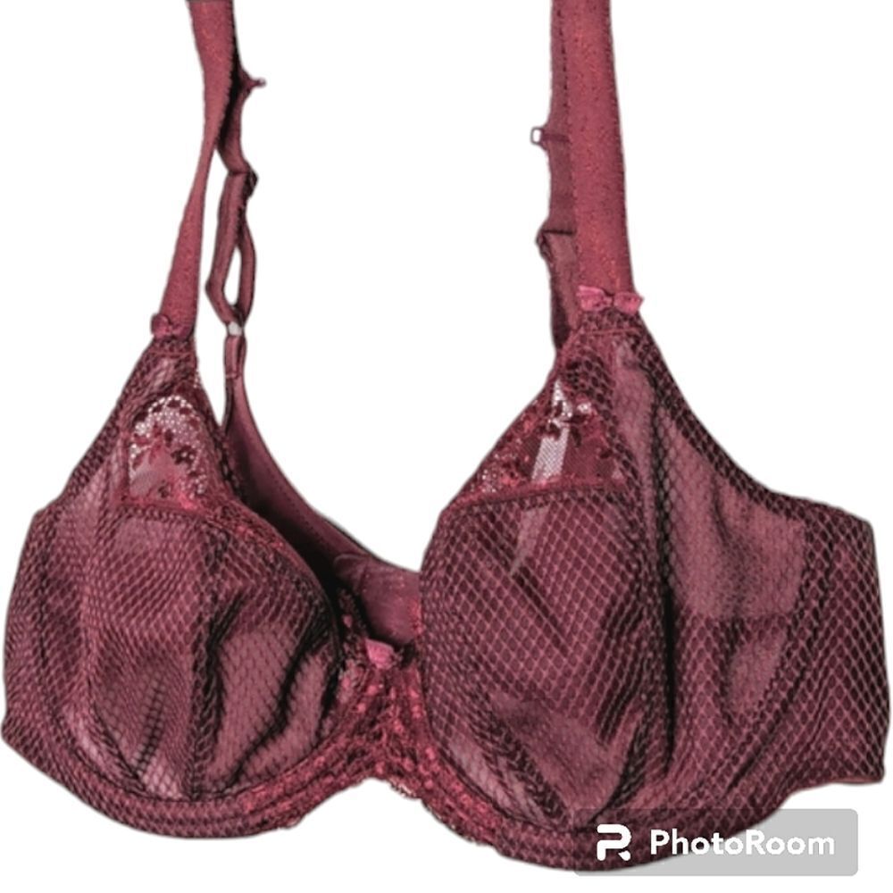 Elomi Morgan Stretch Banded Auburgine Bra size 36DD 36E